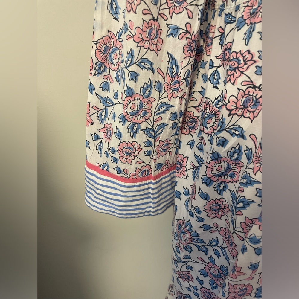 MADISON MATHEWS CHARLESTON DUTCH BLUE FLORAL LINED MAXI RUFFLE DRESS - Picture 7 of 12